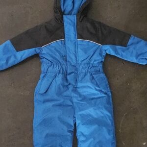 Kids Blue and Black One Piece Snowsuit